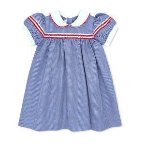 Lullaby Set Kendall Dress- Riley Royal Mini Gigham